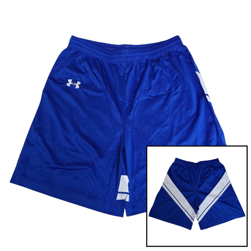 Under Armour Shorts Boys YXL Blue Loose Tech Basketball Active Sports Logo